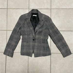 Mango plaid houndstooth blazer